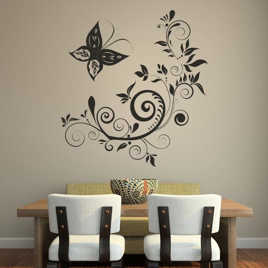 Wall Art Decor: White Chair Designs For Wall Art Wooden Table In 2017 Fabric Butterfly Wall Art (View 11 of 15)