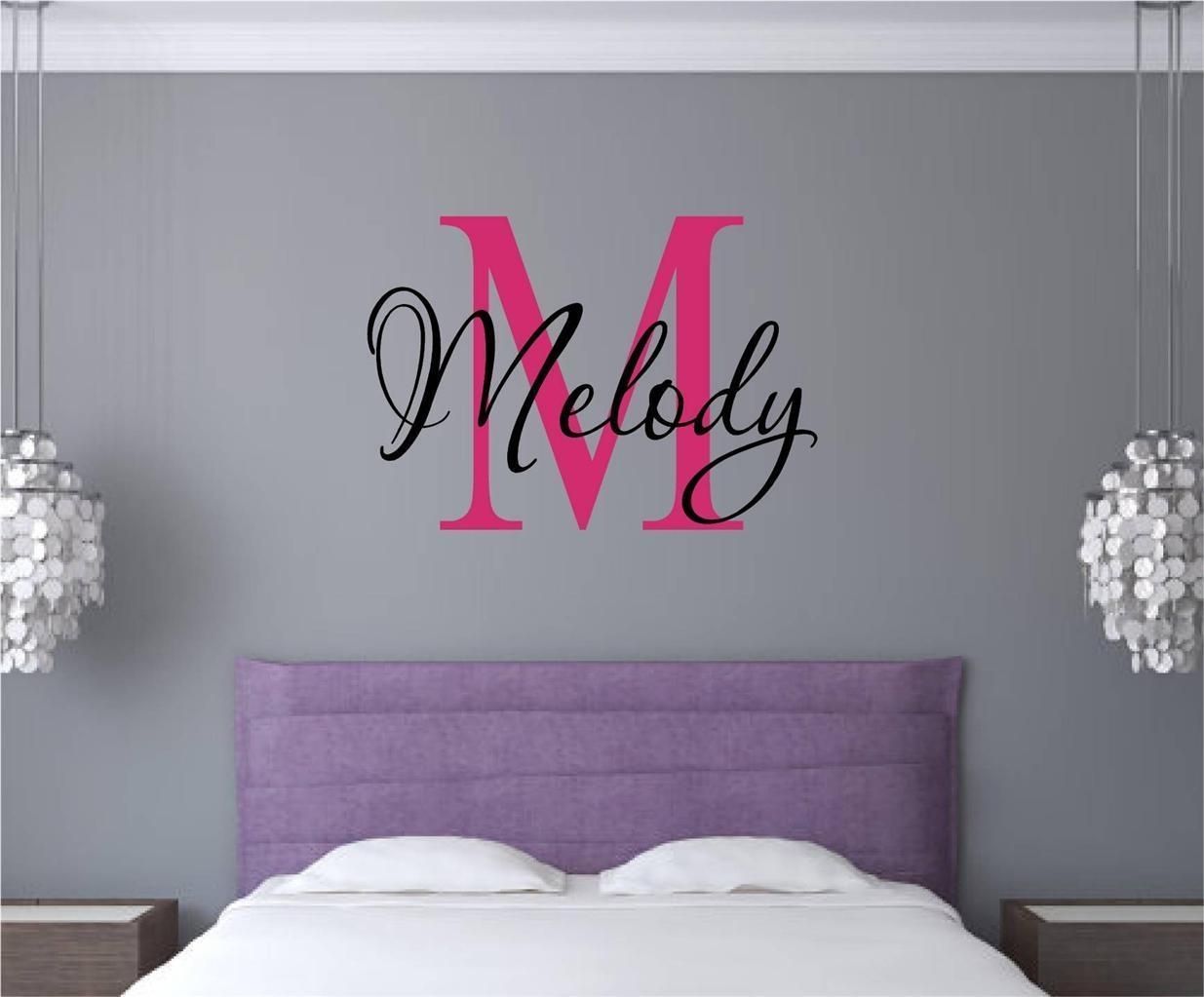 Wall Art Designs: Name Wall Art Custom Monogram Name Vinyl Decal Within Most Up To Date Johannesburg Canvas Wall Art (View 8 of 15)
