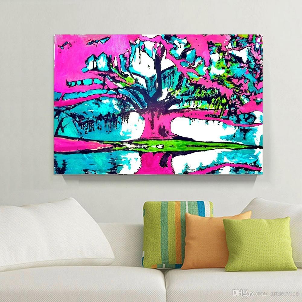 2018 1 Panels Abstract Colorful Tree Home Decor Wall Art Picture Within Most Up To Date Colorful Wall Art (View 12 of 20)
