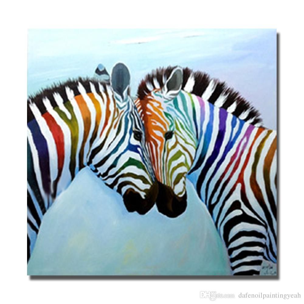 2018 Hot Sale Zebra Painting On Canvas Home Decor Living Room Wall Throughout Current Zebra Canvas Wall Art (View 7 of 20)