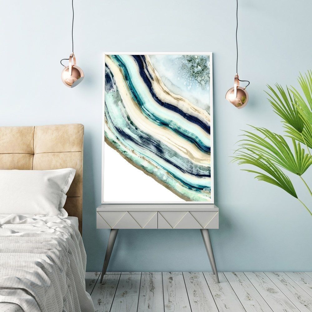 Agate Print, Watercolor Agate, Painting, Agate Wall Art, Geode Wall With Regard To Most Current Agate Wall Art (View 15 of 20)
