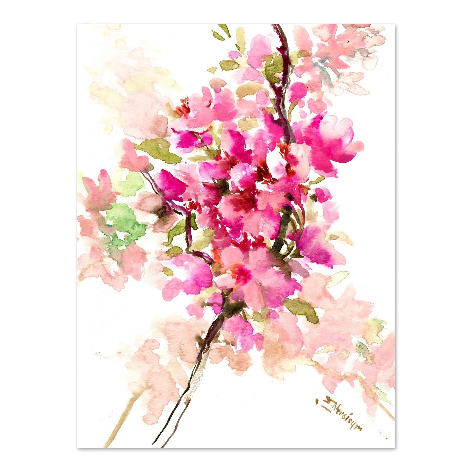 Americanflat Sakura Cherry Blossom 1 Printed Wall Art & Reviews Inside Most Recent Cherry Blossom Wall Art (View 14 of 20)