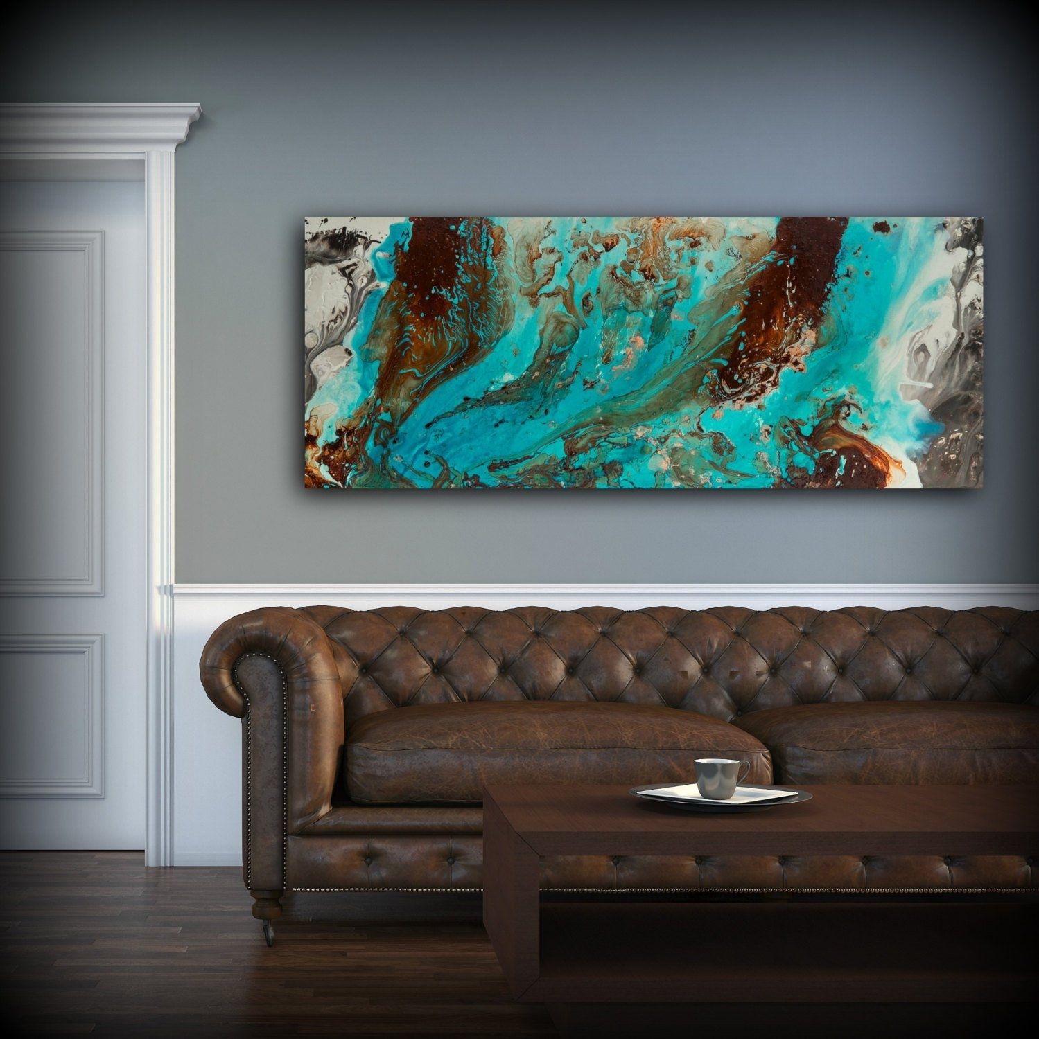 Featured Photo of The Best Teal and Brown Wall Art