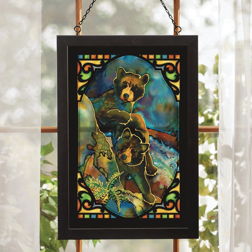 Bear Cubs Stained Glass Wall Art With Most Up To Date Stained Glass Wall Art (View 2 of 20)
