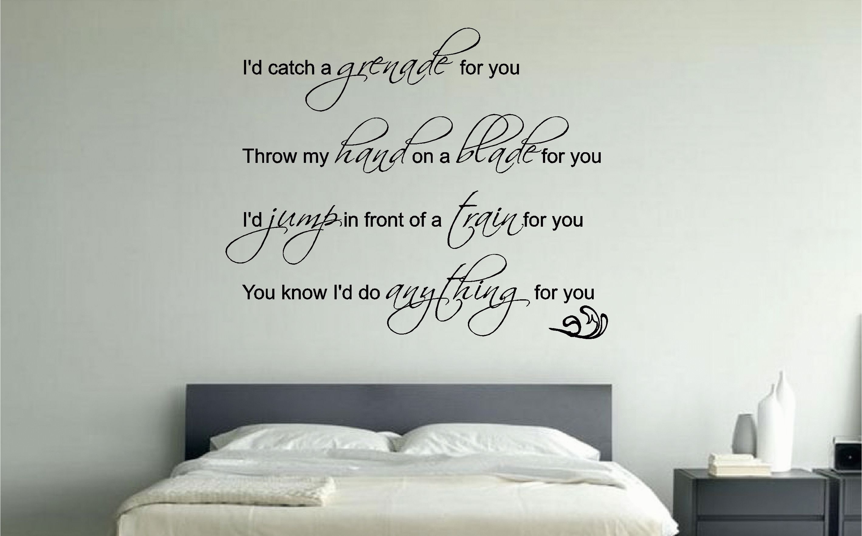 Bruno Mars Grenade Lyrics Music Wall Art Sticker Decal Bedroom Throughout Most Current Wall Art Decals (View 15 of 15)