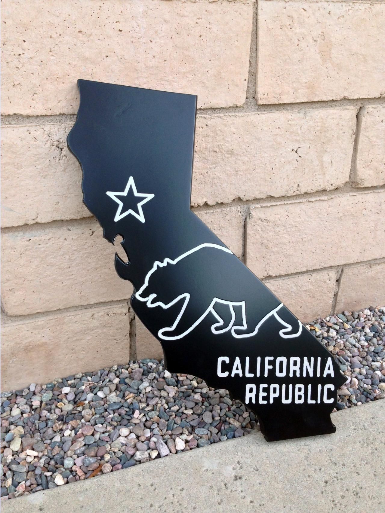 California Wall Art – Ca State Flag Sign | Silhouette Projects Inside Most Popular California Wall Art (View 3 of 20)