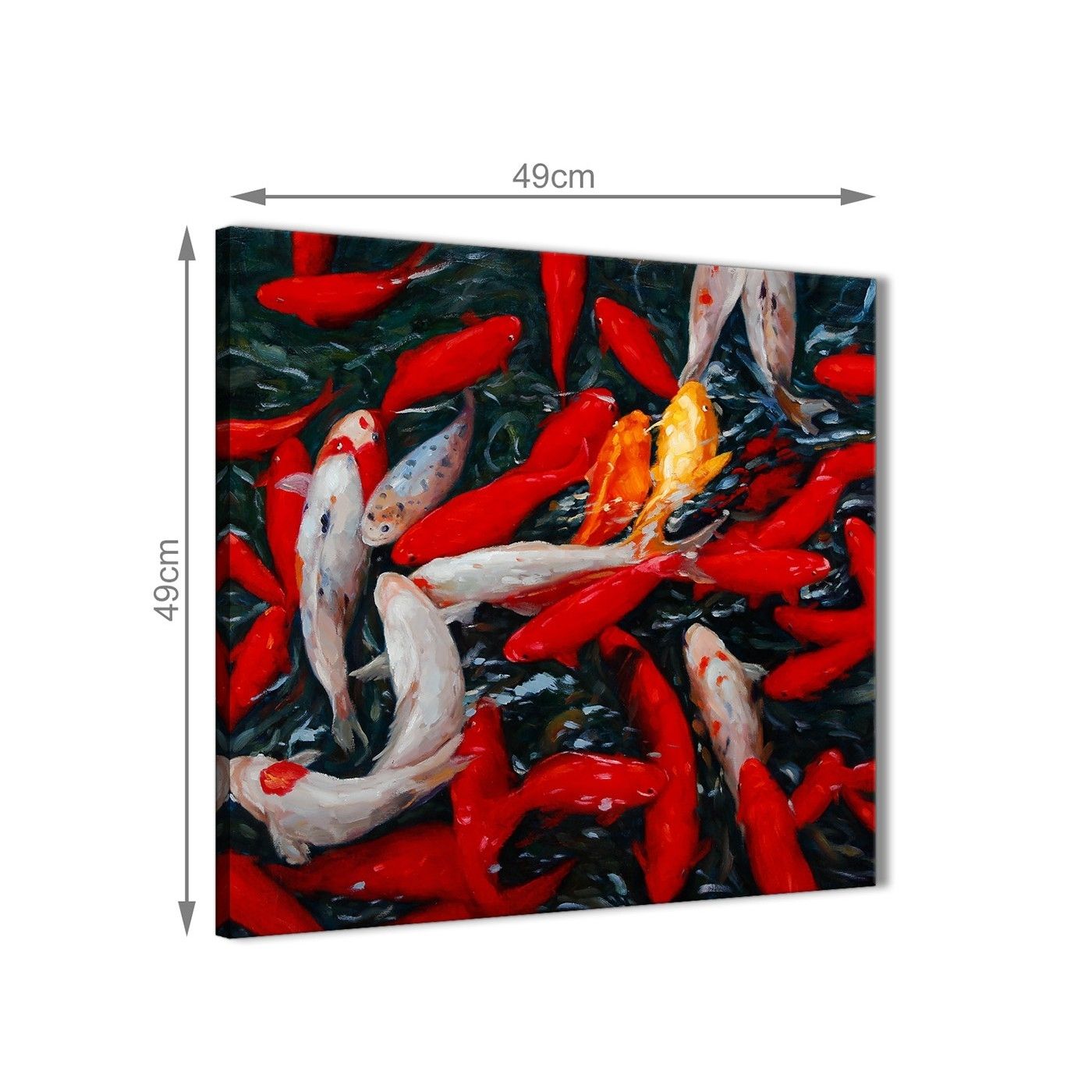 Canvas Pictures Koi Carp Fish Painting – 1s439s Red Orange – 49cm Within Most Recently Released Fish Painting Wall Art (View 17 of 20)