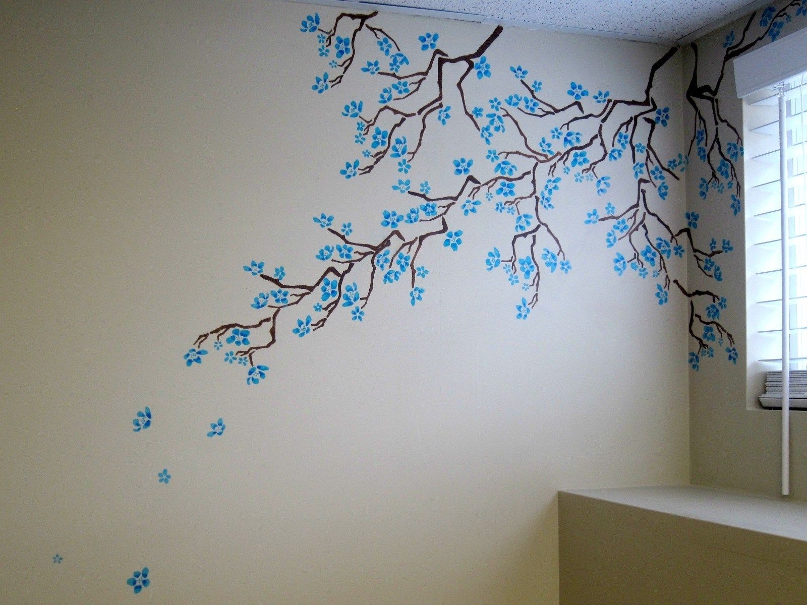 Cherry Blossom Stencil Wall Art – Marjolaine Walker Within Most Recently Released Stencil Wall Art (View 6 of 20)