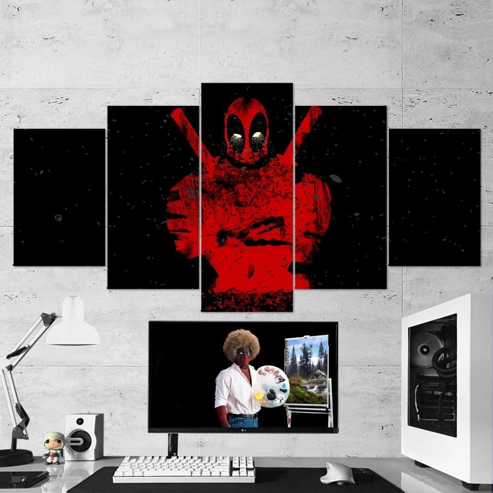 Deadpool 02 – 5 Piece Canvas Wall Art Gaming Canvas – Game Wall Art With Regard To Current Five Piece Canvas Wall Art (View 11 of 20)