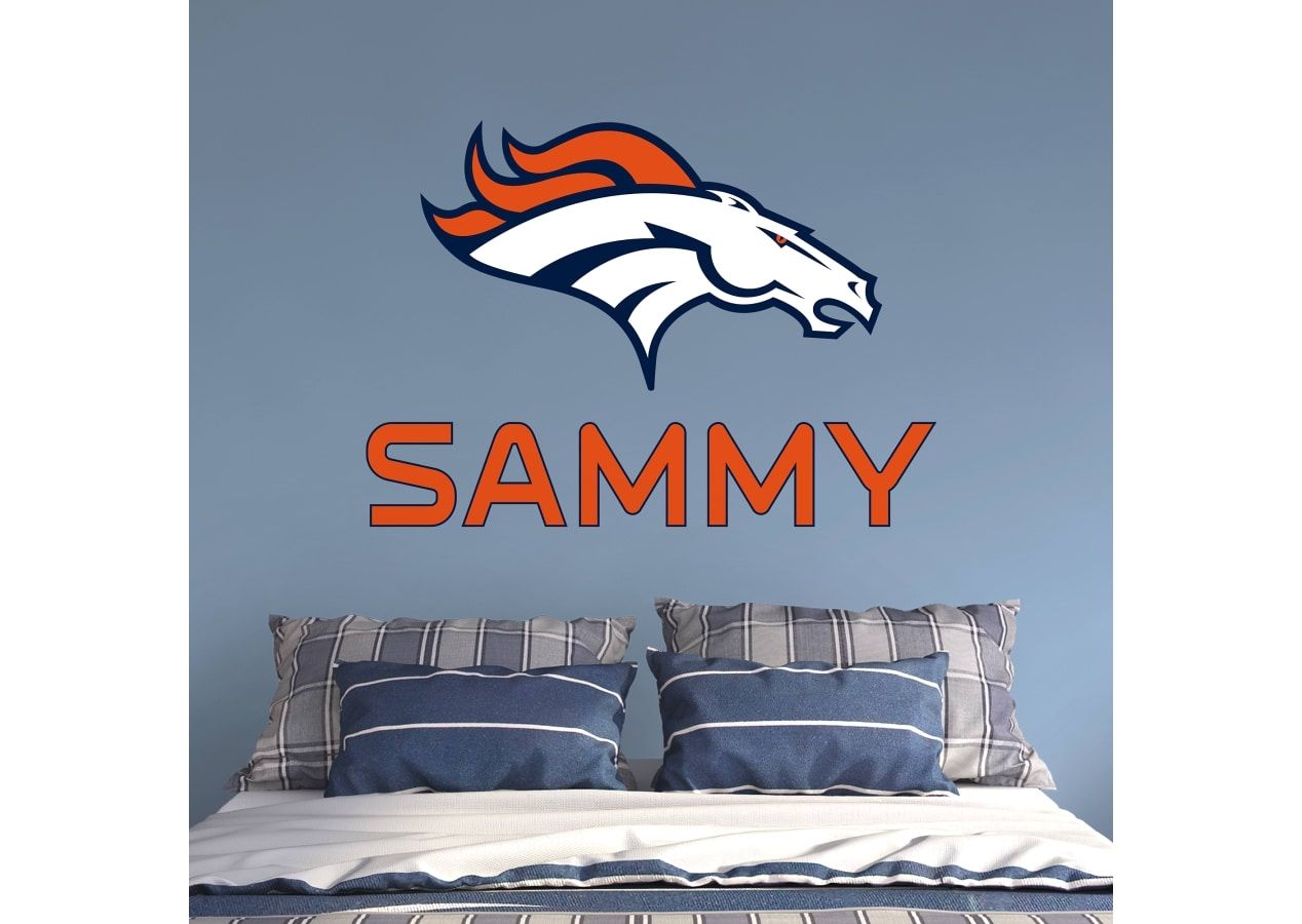 Denver Broncos Stacked Personalized Name Wall Decal | Shop Fathead Intended For Best And Newest Broncos Wall Art (View 11 of 20)