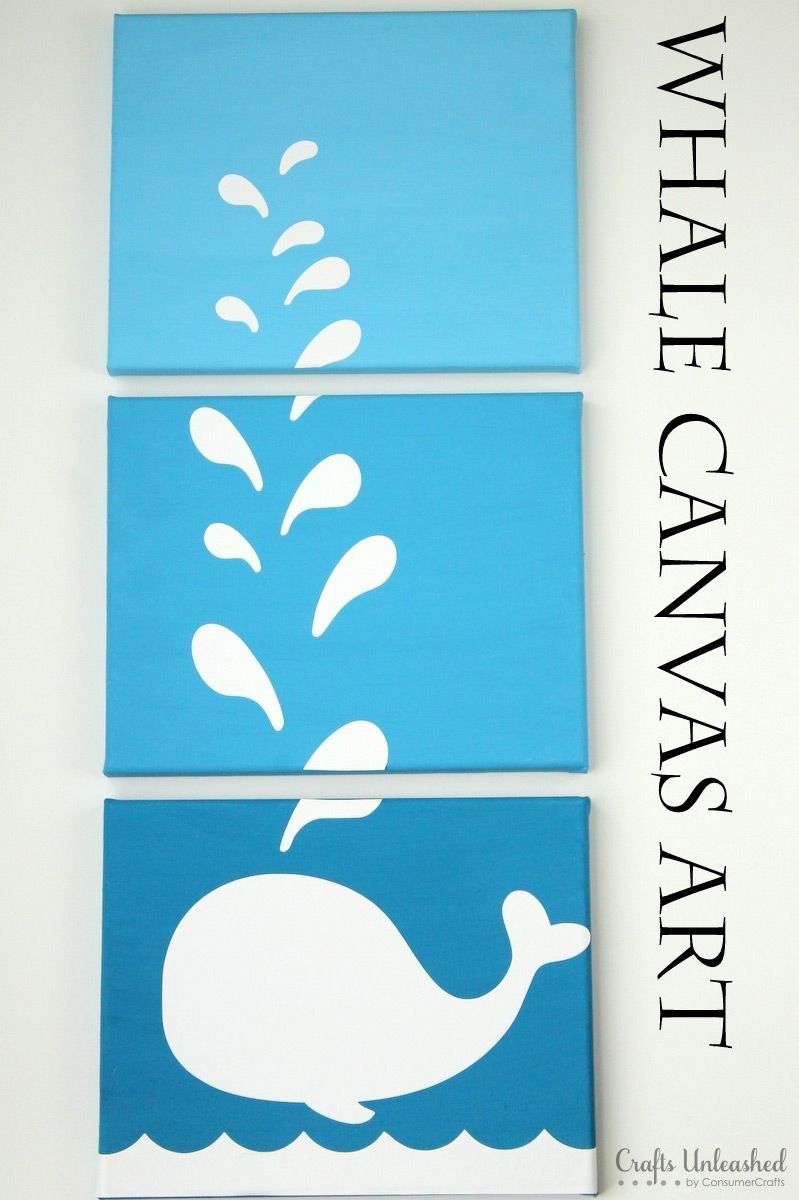 Diy Whale Art Canvases: Stepstep – Crafts Unleashed | Home Decor With Most Recently Released Whale Canvas Wall Art (Gallery 20 of 20)