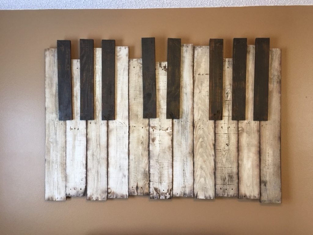 Diy Wooden Pallet Piano Wall Art The Handstand Pinterest Regarding Within Best And Newest Diy Wood Wall Art (View 13 of 20)