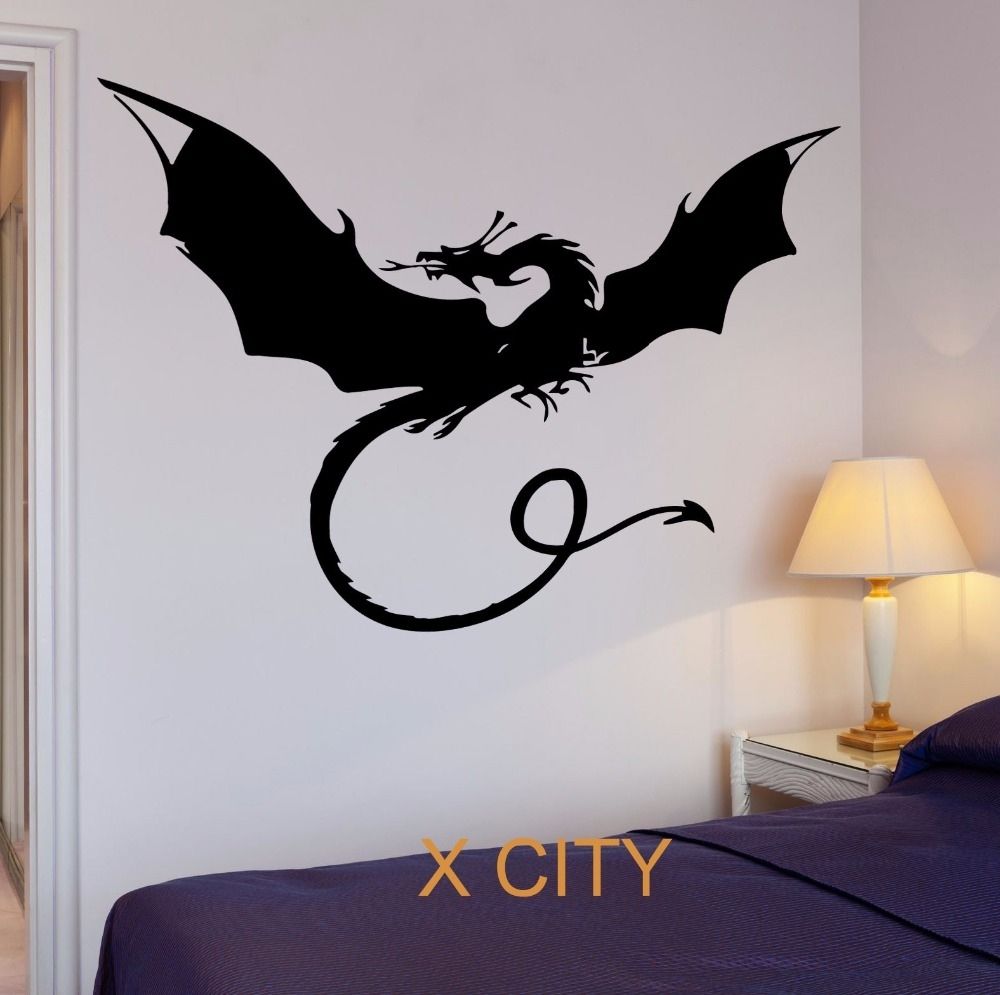 Dragon Myth Movie Fantasy Monster Cool Kid Bedroom Wall Art Decal Intended For Most Recently Released Dragon Wall Art (View 2 of 20)