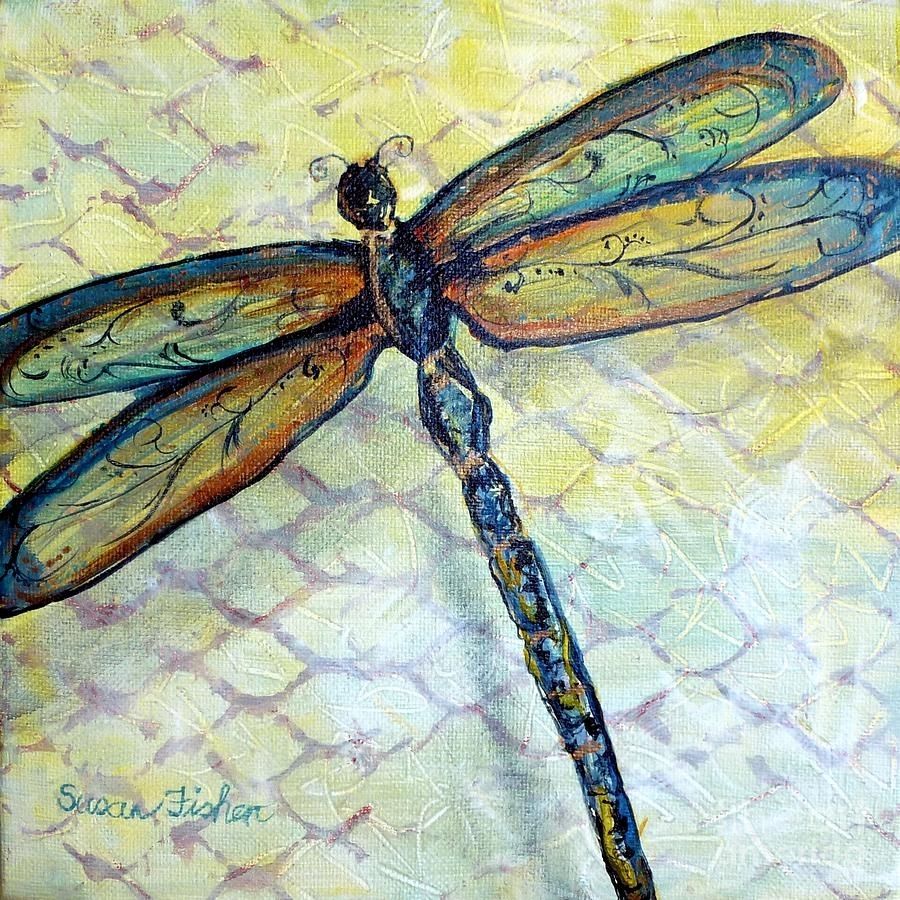 Dragonfly Dancer Paintingsusan Fisher For Most Recent Dragonfly Painting Wall Art (View 17 of 20)