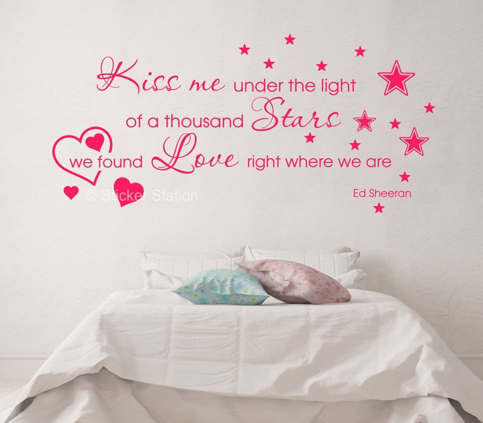 Ed Sheeran Thinking Out Loud – Kiss Me Song Lyrics Wall Art Sticker Throughout Most Up To Date Song Lyric Wall Art (View 1 of 20)