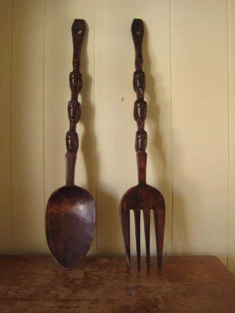 Filipino Wooden Spoon And Fork Decor (768×1024) | Future House Pertaining To Current Fork And Spoon Wall Art (View 7 of 20)
