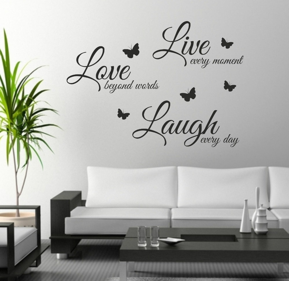 Foodymine Live Laugh Love Wall Art Sticker Quote Wall Decor Wall Throughout Most Popular Live Laugh Love Wall Art (View 4 of 20)