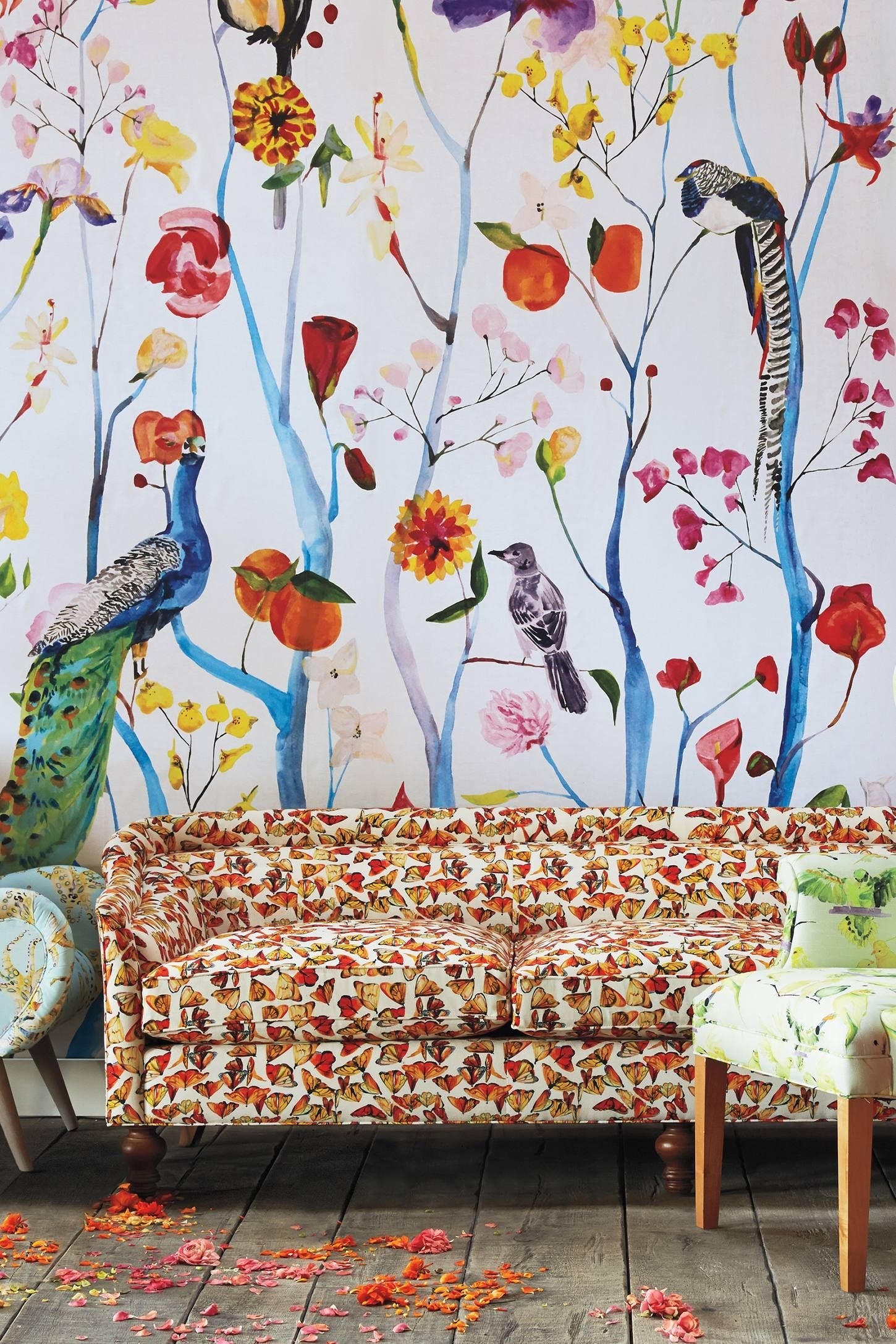 Garden Chinoiserie Mural | Home: Guest Room | Pinterest Throughout Best And Newest Anthropologie Wall Art (Gallery 1 of 20)