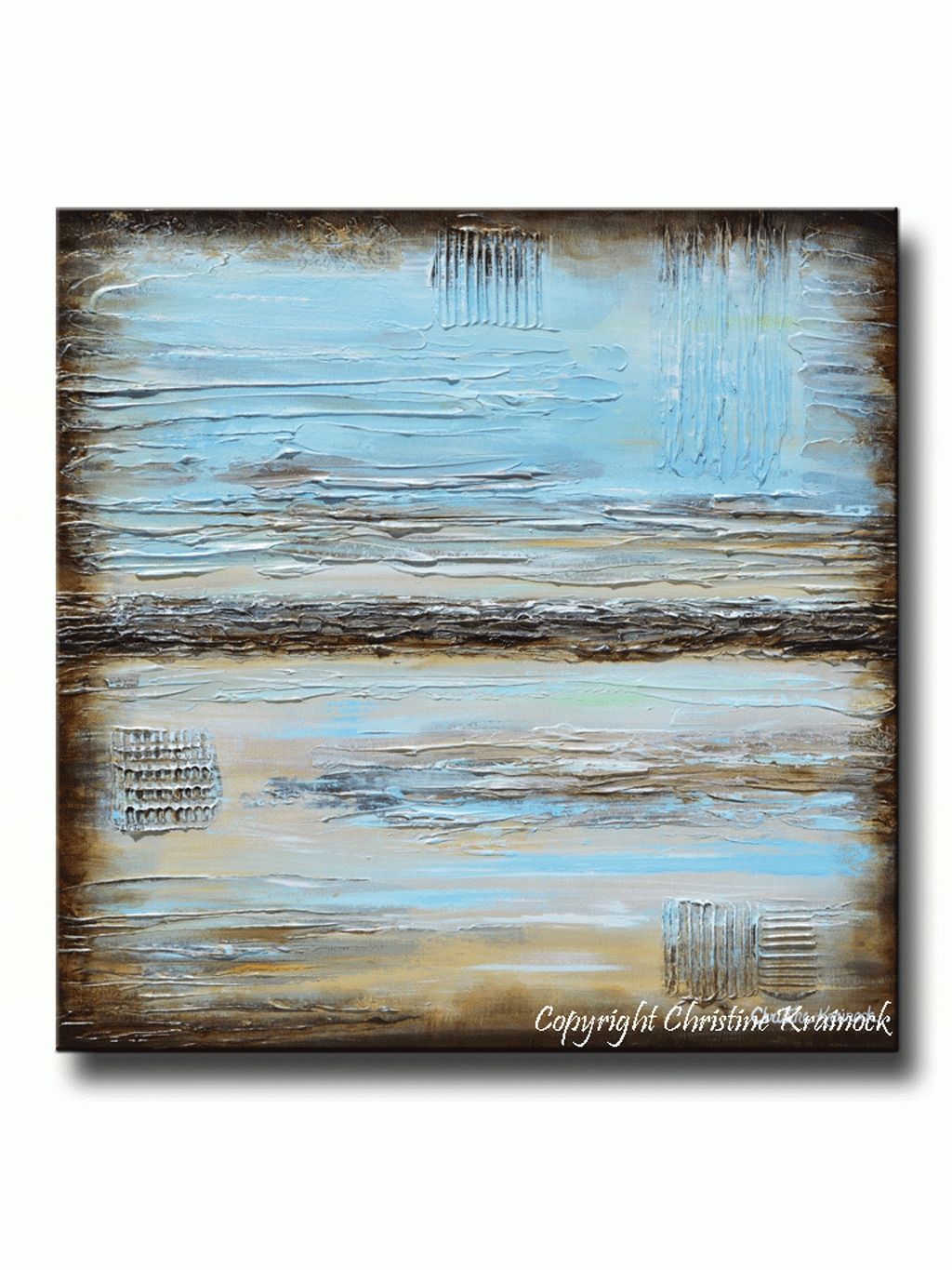 Giclee Print Blue Abstract Painting Blue Brown Modern Urban Canvas Throughout Most Recent Teal And Brown Wall Art (View 10 of 20)