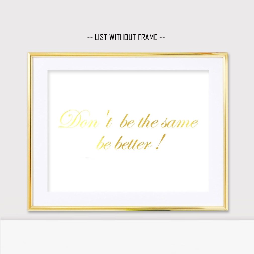 Gold Foil Inkjet Print Inspiration Quotes Painting Nursery Gold Foil Inside Most Up To Date Gold Foil Wall Art (View 17 of 20)
