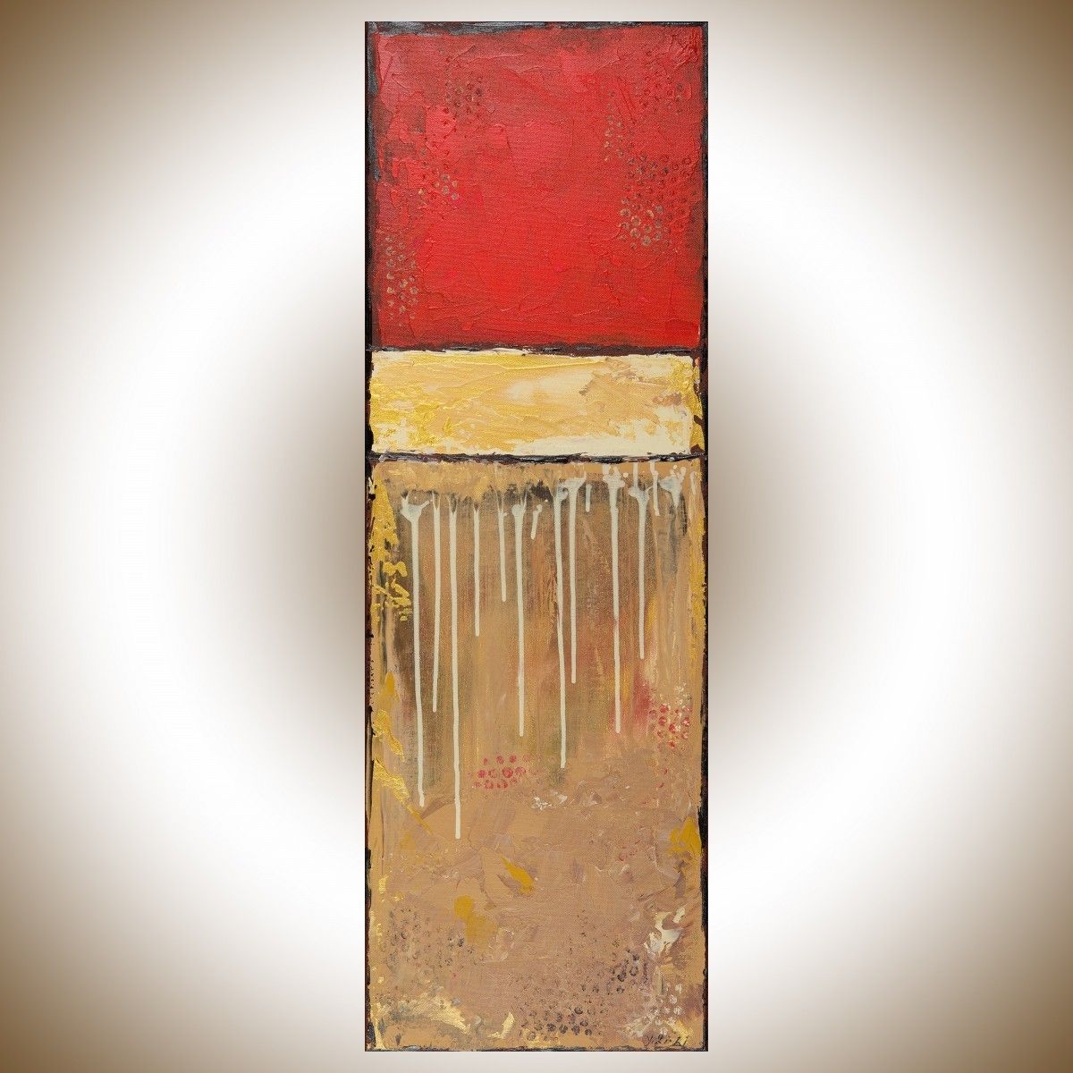 Golden Luckqiqigallery 12" X 36" Original Modern Abstract In Most Recent Black And Gold Wall Art (View 12 of 20)