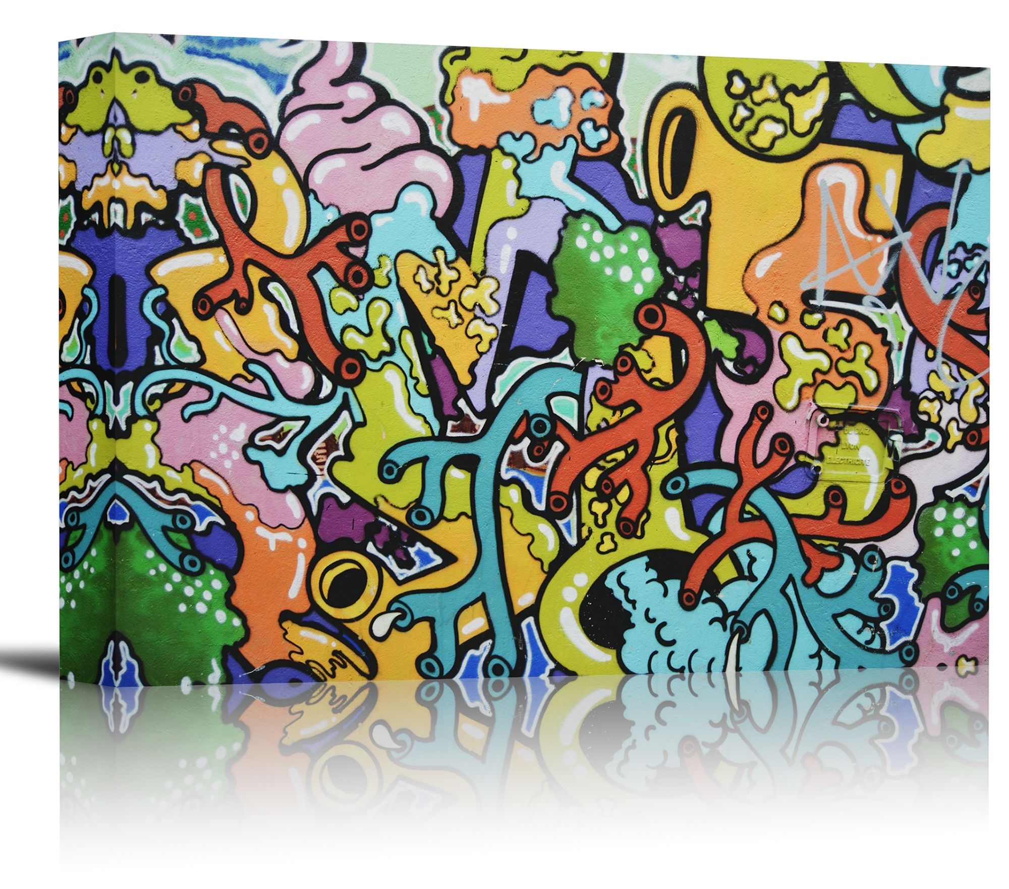 Graffiti Colorful Wall Art Print Decor Image – Canvas Stretched With Regard To Most Recently Released Colorful Wall Art (View 2 of 20)