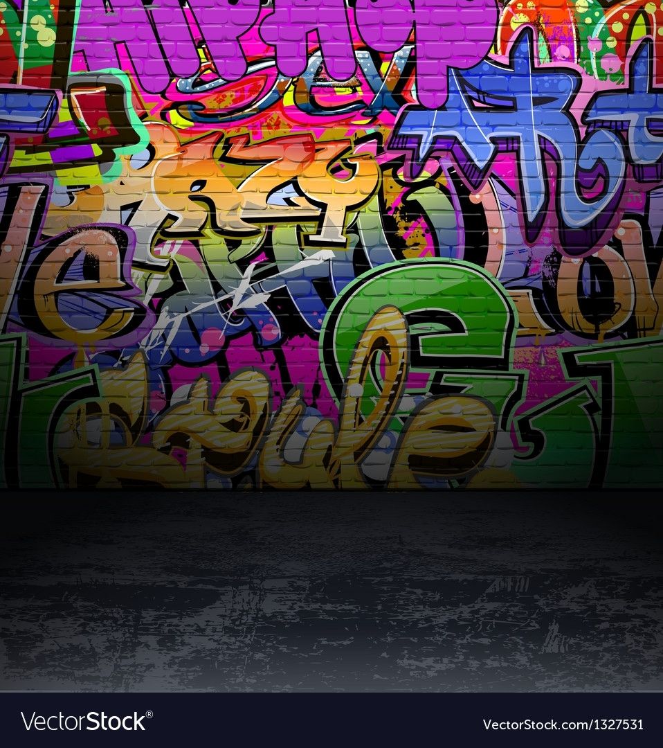 Graffiti Wall Art Background Royalty Free Vector Image For Most Current Graffiti Wall Art (View 5 of 20)
