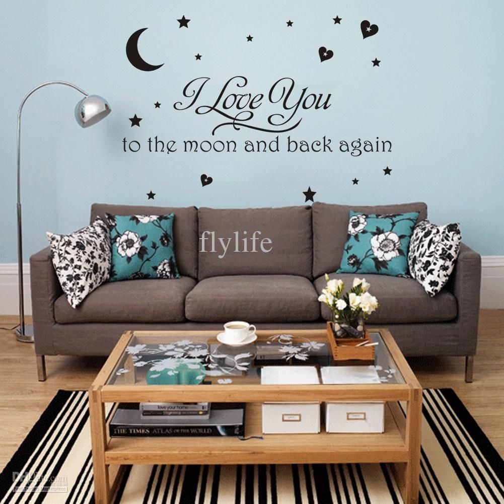 I Love You Moon And Back Again Vinyl Wall Stickers Quotes Home Decor With 2018 I Love You To The Moon And Back Wall Art (View 6 of 20)