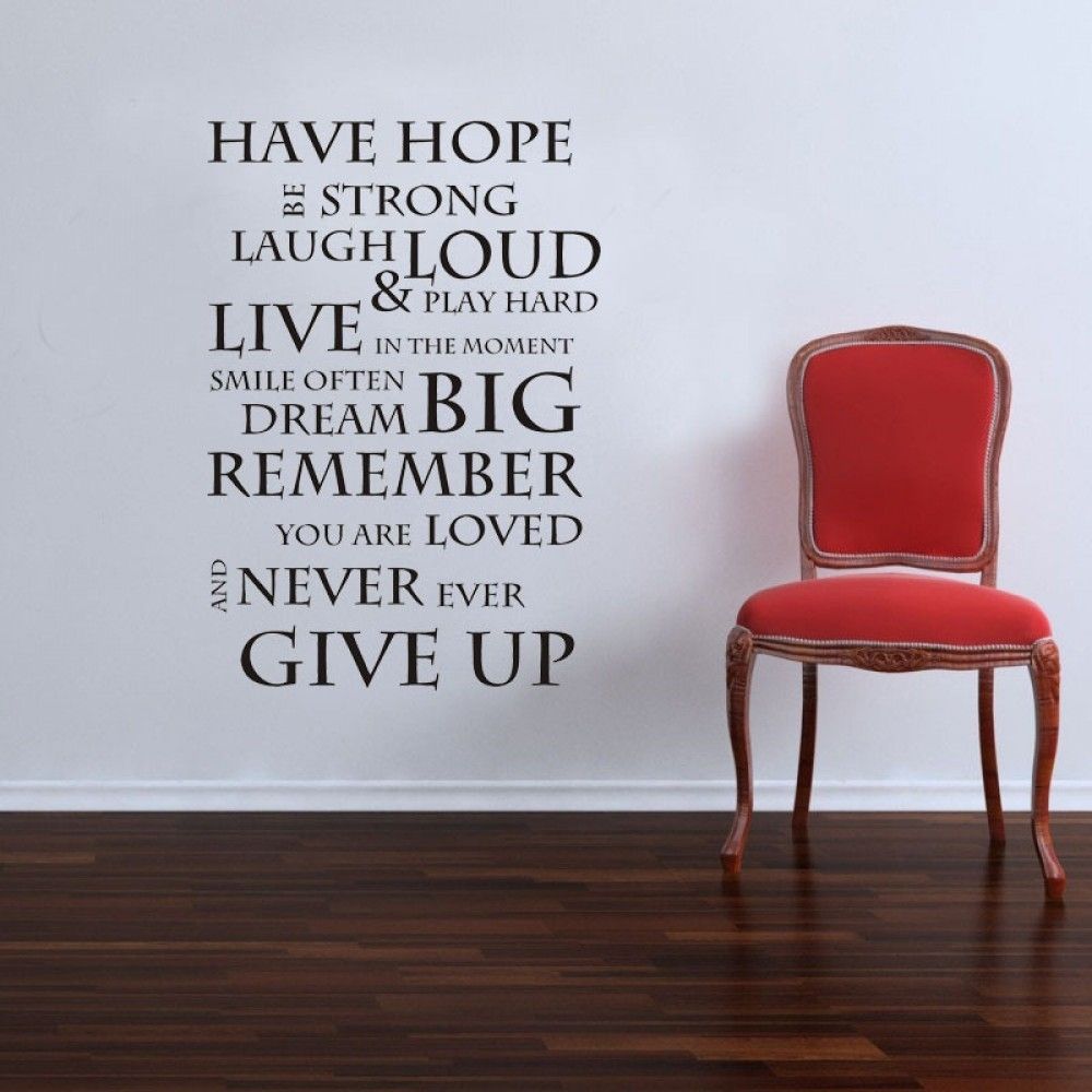 Inspirational Quote Wall Stickers Family Lettering Wall Decals Inside Best And Newest Inspirational Quotes Wall Art (View 10 of 20)