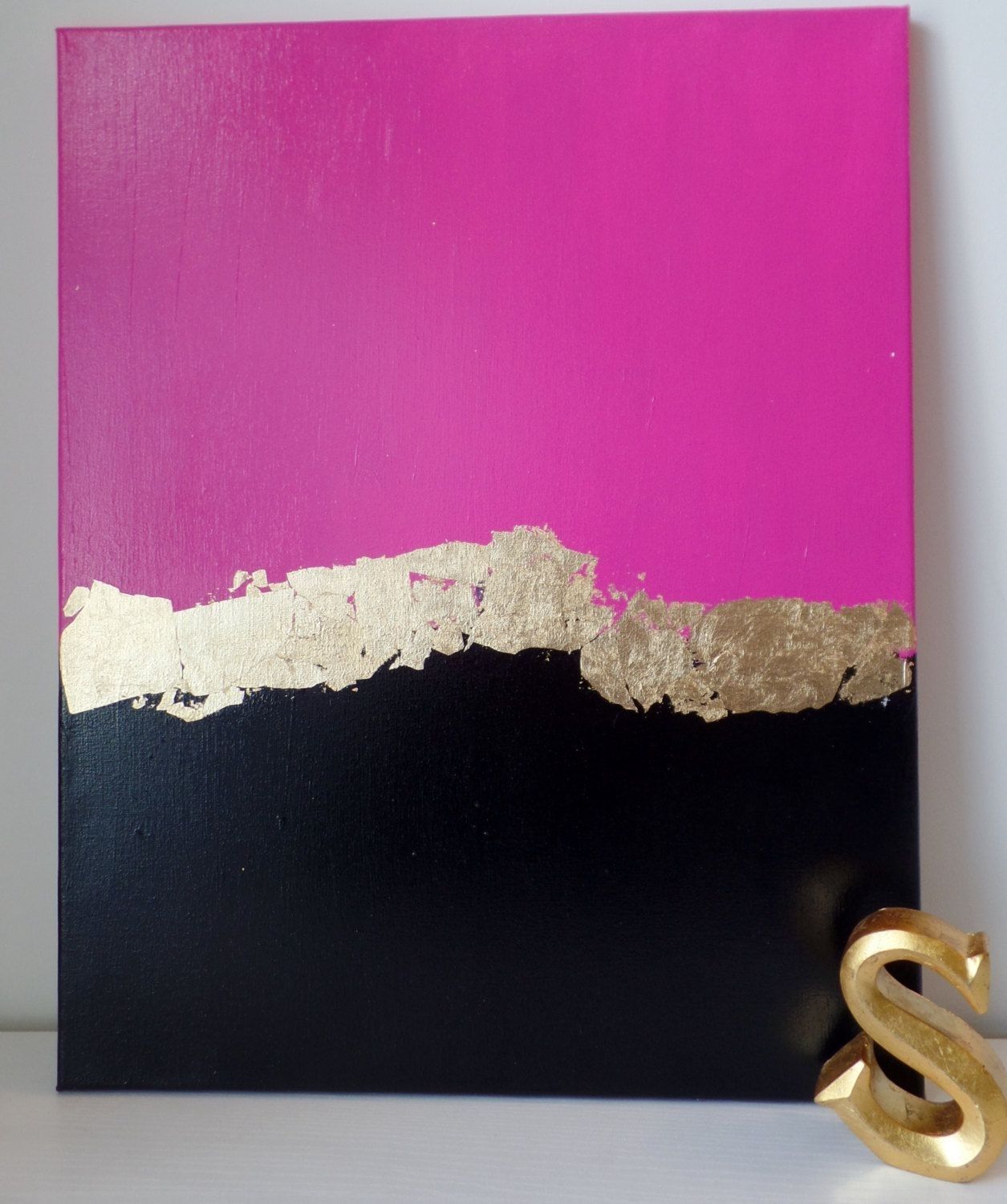 Kate Spade Decoration Inspired Acrylic Painting Canvas Pink Gold Regarding Most Recently Released Kate Spade Wall Art (View 16 of 20)