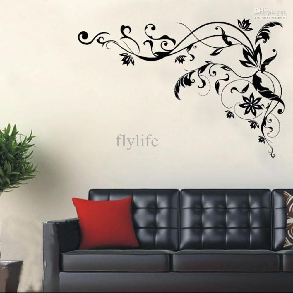 Large Black Vine Art Wall Decals, Diy Home Wall Decor Stickers For Inside Latest Wall Art Stickers (View 2 of 15)