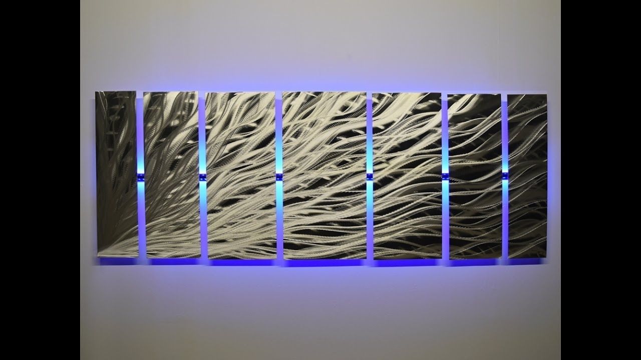 Lighted Wall Art "silver Rush" Led Metal Wall Artdv8 Studio 2017 With Most Recently Released Lighted Wall Art (View 1 of 20)