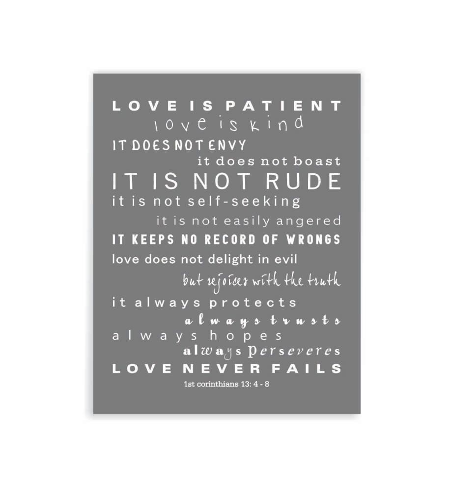 Love Is Patient Love Is Kind Scripture Wall Art 1 Corinthians | Etsy With Regard To 2018 Love Is Patient Wall Art (View 2 of 20)