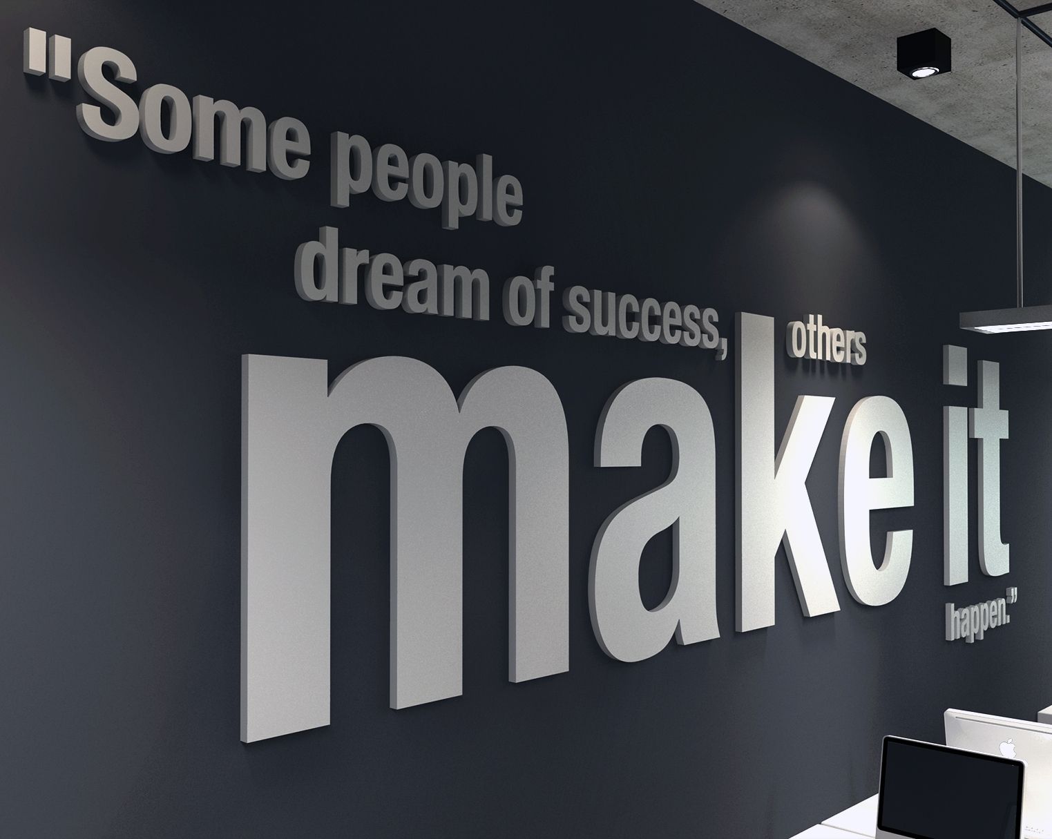 Make It Happen 3d Office Wall Art – Moonwallstickers In Current Black Wall Art (View 13 of 20)