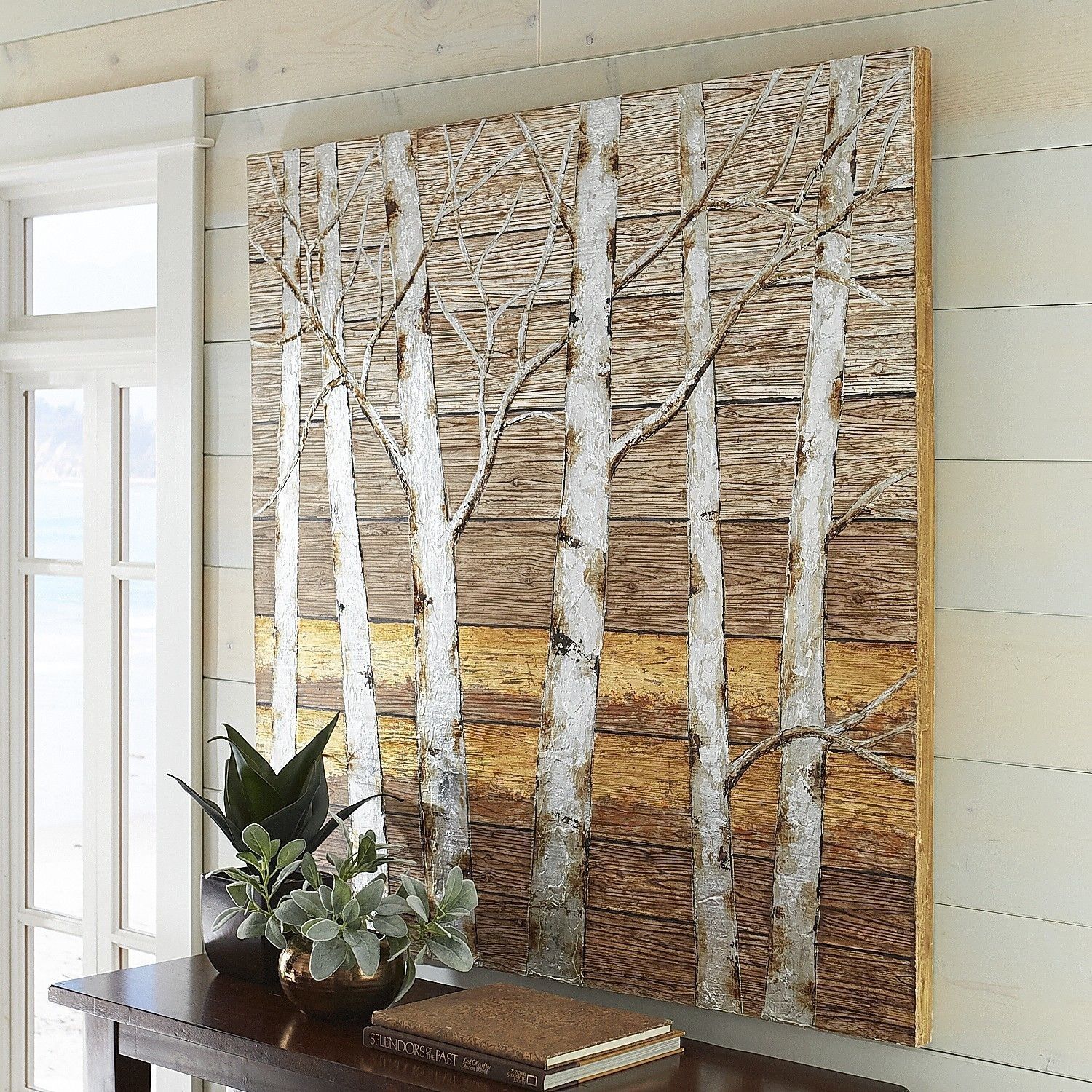 Metallic Birch Trees Wall Art – 4x4 In Most Current Plank Wall Art (Gallery 17 of 20)