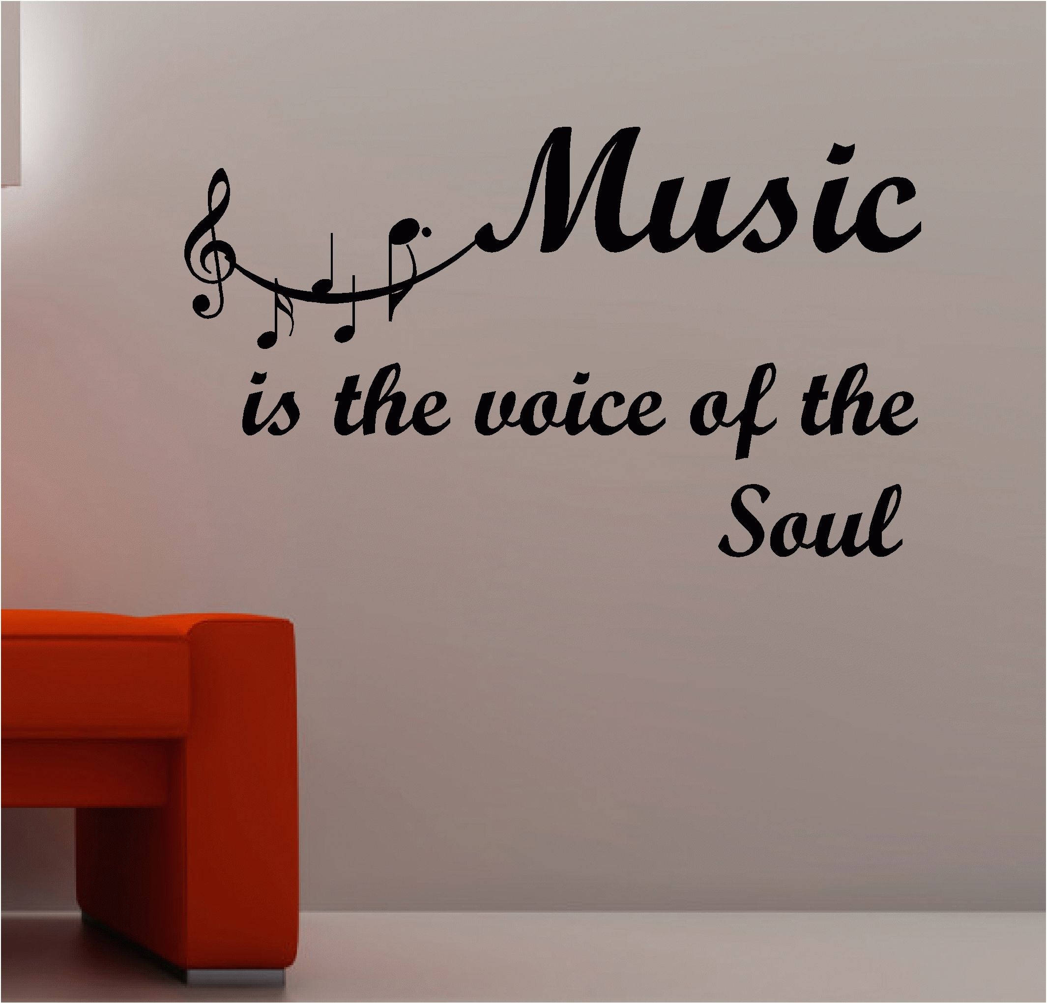 Music Is The Voice Of The Soul Wall Art Vinyl Lounge Kitchen Quote Pertaining To Most Recently Released Music Wall Art (View 15 of 15)