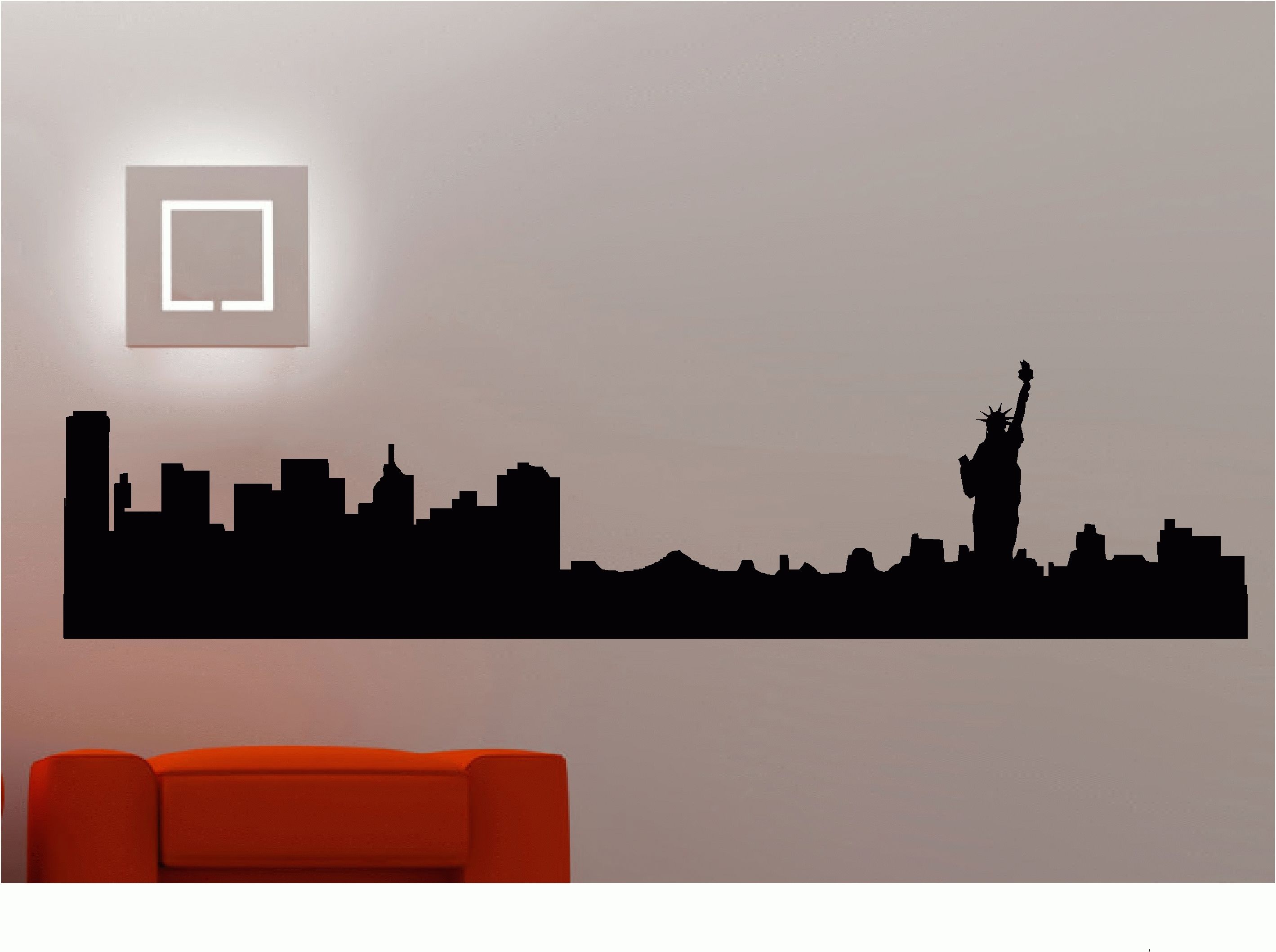New York City Skyline Wall Stickers / Wall Decals Vinyl Art Decals Throughout Most Popular New York Wall Art (View 11 of 20)