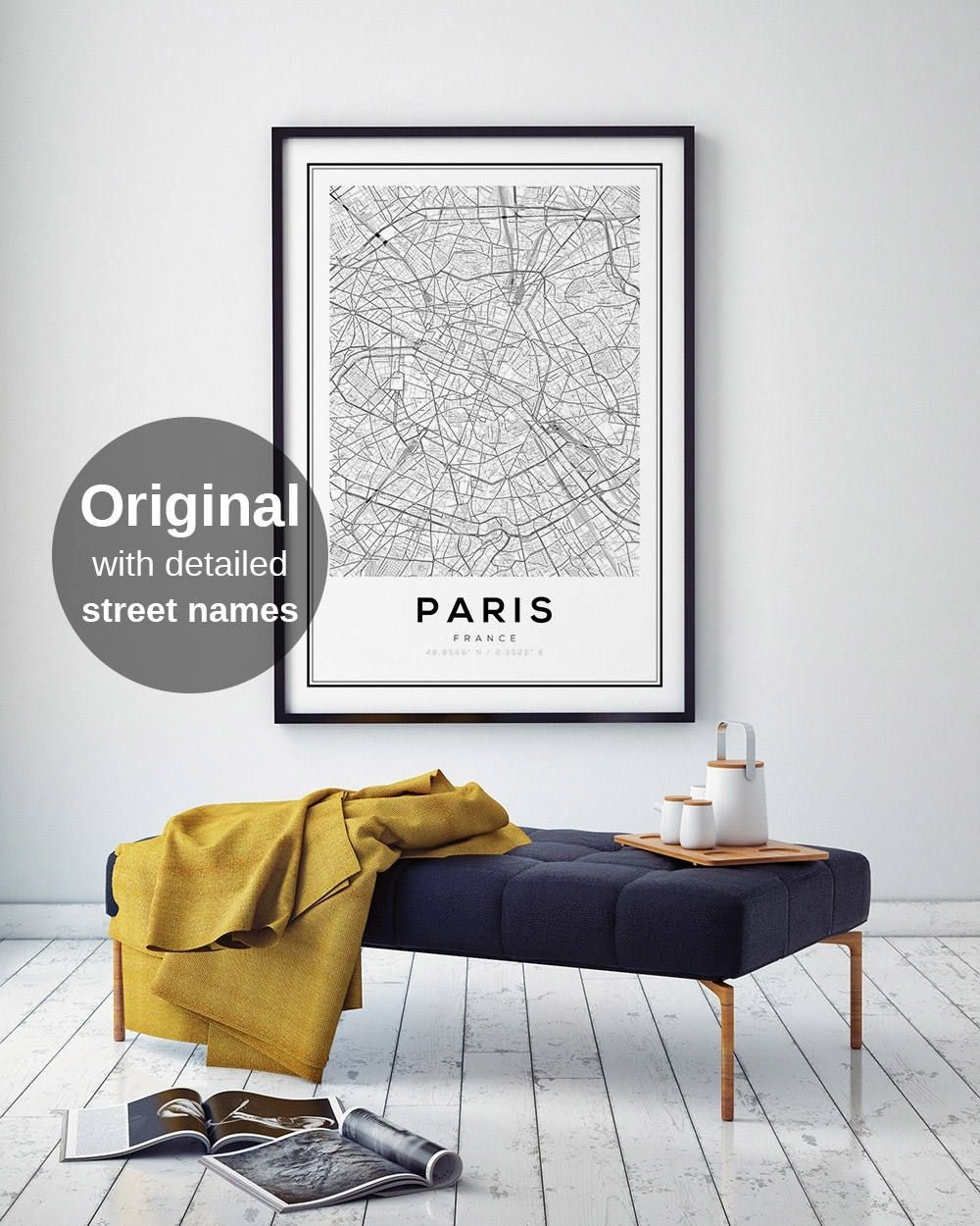 Paris Map Print, Paris Carte, Paris City, Paris Map Poster, France Pertaining To Most Recent Map Of Paris Wall Art (View 16 of 20)