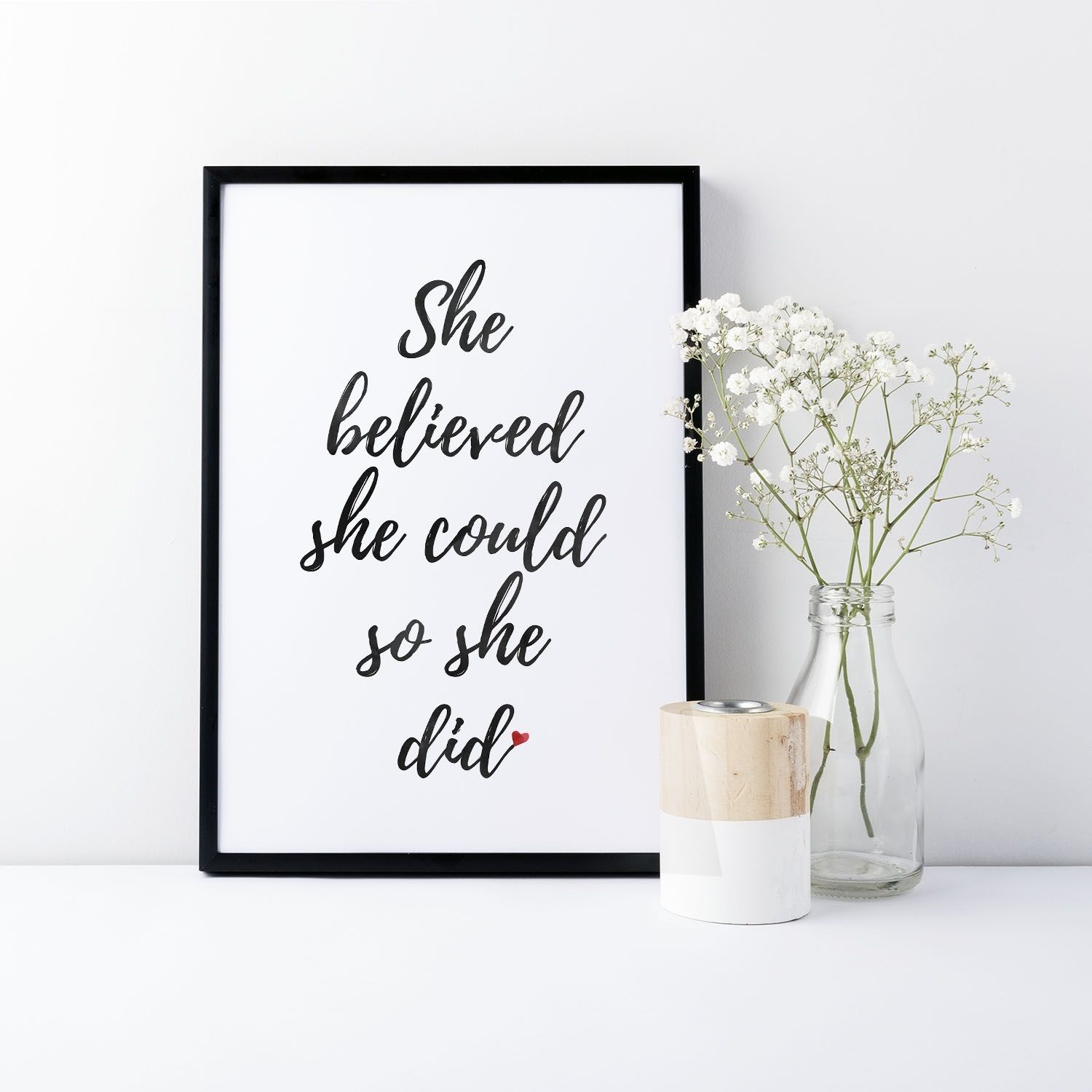 She Believed She Could So She Did' Quote Print Wall Art – Devon Boutique Inside Most Recent She Believed She Could So She Did Wall Art (View 1 of 20)