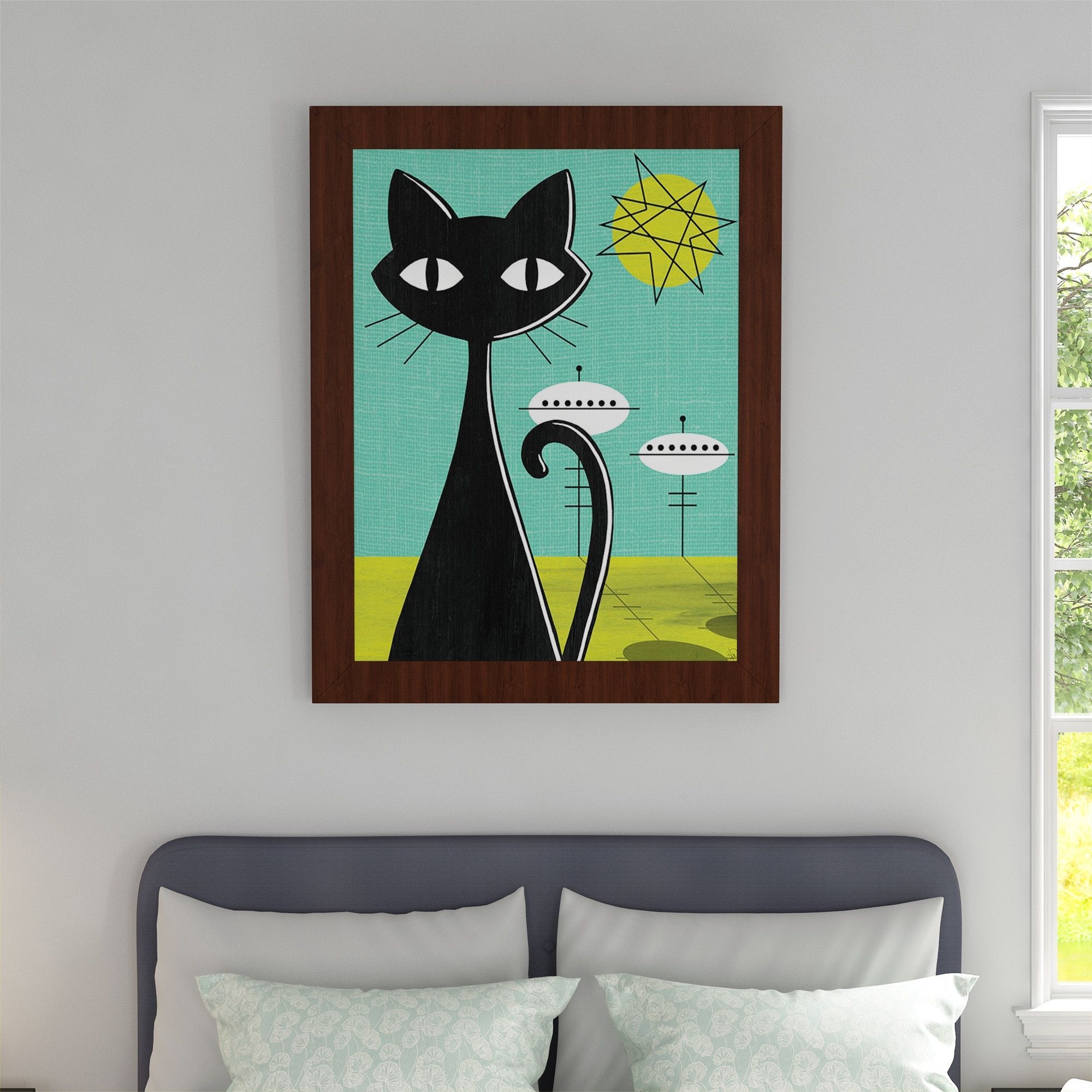 Shop 'retro Space Colony Cat' Framed Canvas Wall Art – On Sale For Most Up To Date Cat Canvas Wall Art (View 13 of 20)