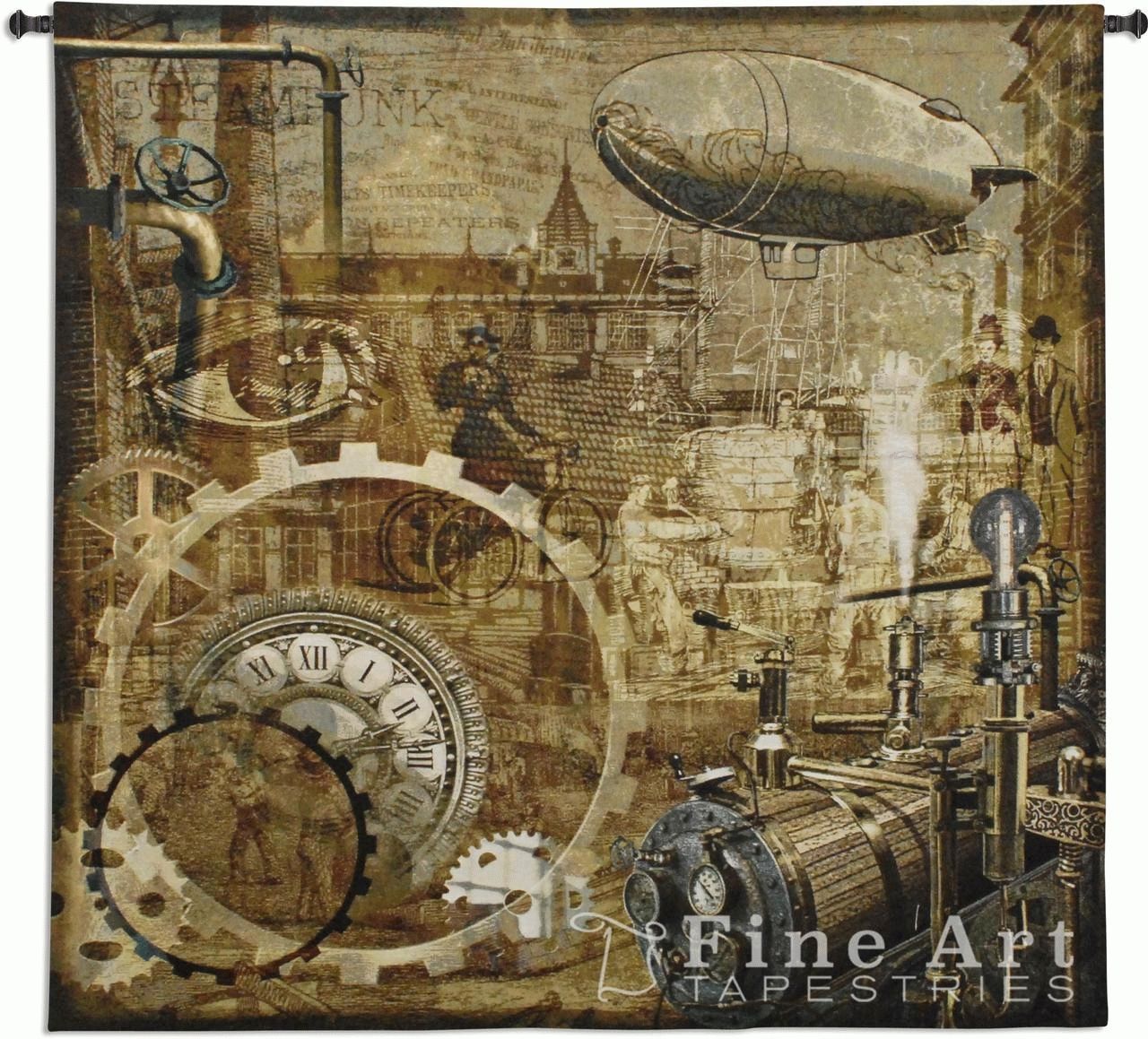 Steampunk Tapestry Wall Hanging – Art Reproduction, H51" X W53" Throughout Latest Steampunk Wall Art (View 10 of 20)