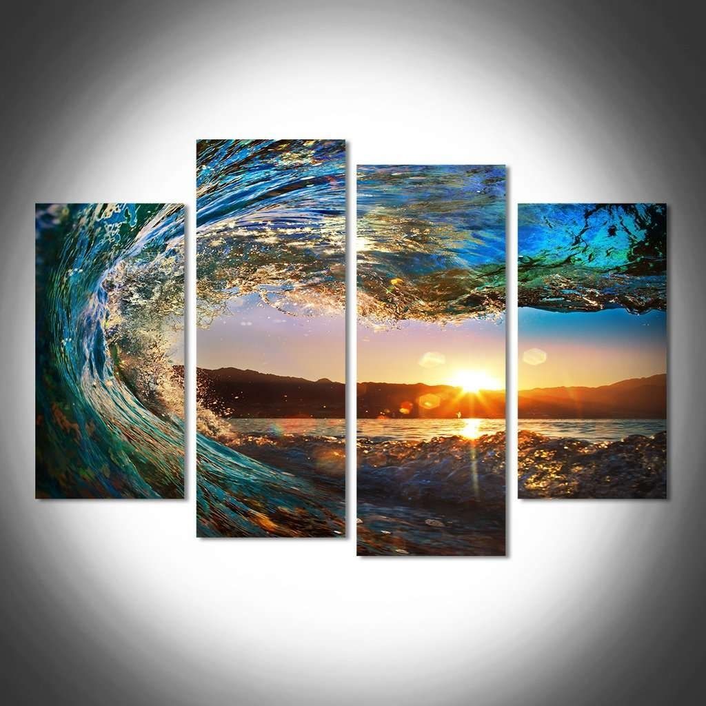 Sunrise & Sunset Wall Art Multi Panel Canvas | Mighty Paintings With Regard To 2018 Multi Panel Wall Art (Gallery 4 of 15)