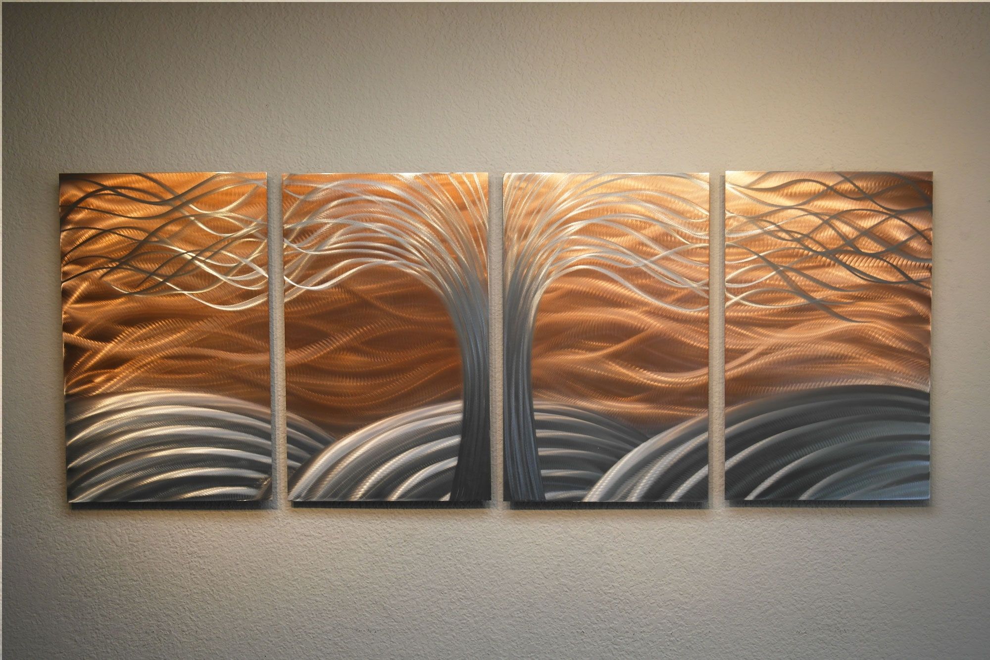 Tree Of Life Bright Copper – Metal Wall Art Abstract Sculpture Throughout Newest Copper Wall Art (View 1 of 15)
