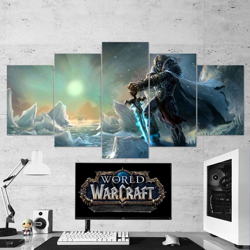 Wow – World Of Warcraft 25 Lich King Artwork 5 Piece Canvas Wall Art Inside Newest 5 Piece Canvas Wall Art (Gallery 8 of 20)