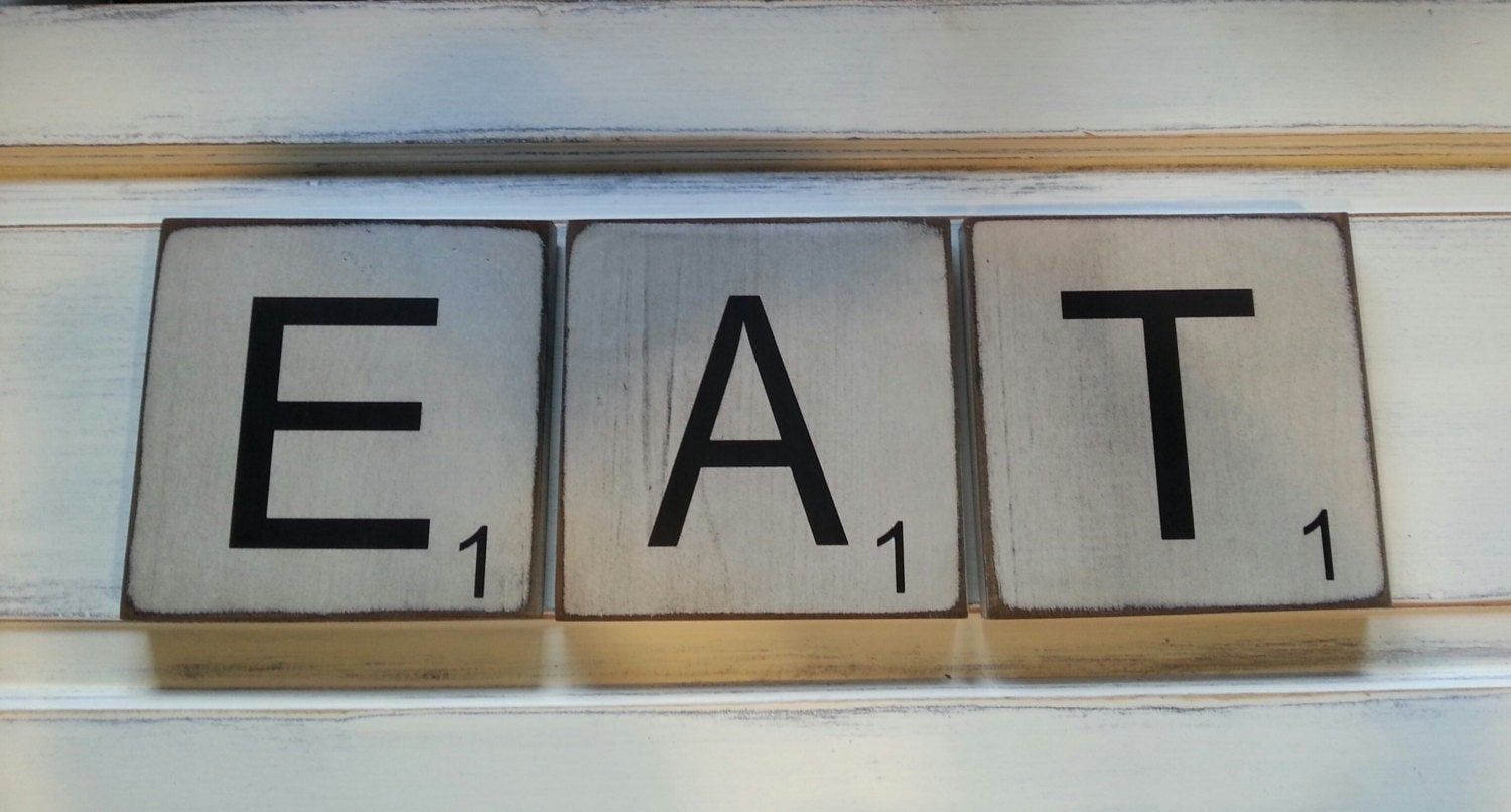 Eat Rustic Farmhouse Wood Wall Decor With Preferred Large Scrabble Tiles Eat Rustic Kitchen Decor – Farmhouse Kitchen (View 10 of 20)