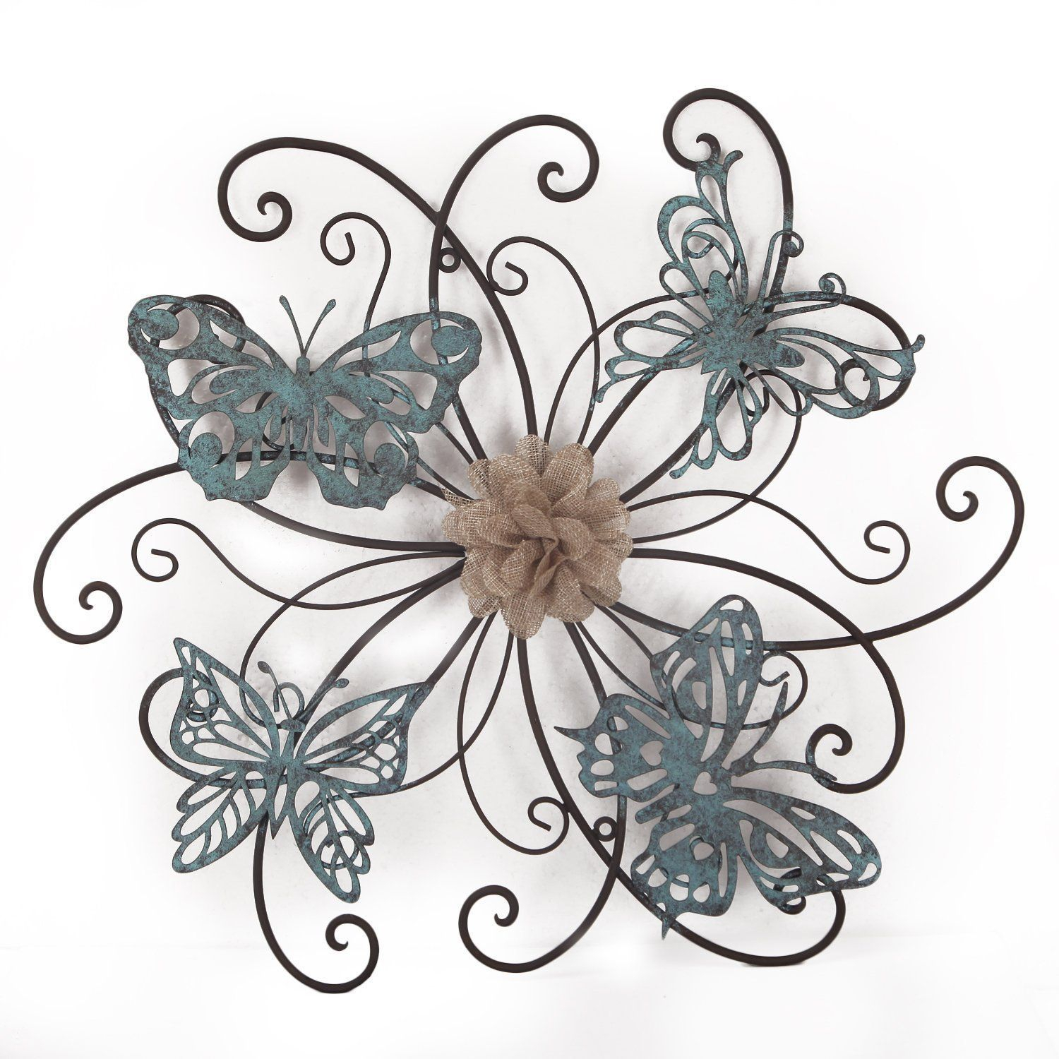 Flower And Butterfly Urban Design Metal Wall Decor Intended For Best And Newest Adeco Flower And Butterfly Urban Design Metal (grey) Wall Decor For (Gallery 1 of 20)