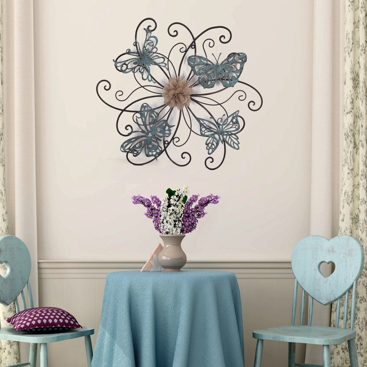 Flower Urban Design Metal Wall Decor Intended For Well Known Shop Adeco Flower And Butterfly Urban Design Metal Wall Decor For (View 14 of 20)