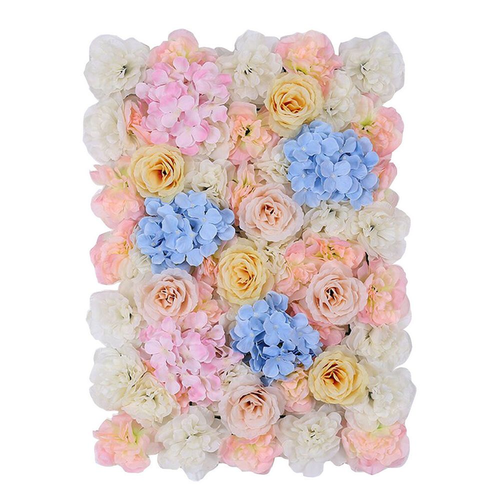 Flower Wall Decor With Regard To Well Known Artificial Flower Wall Panel Wedding Stage Backdrop Wall Decor Pink (View 16 of 20)