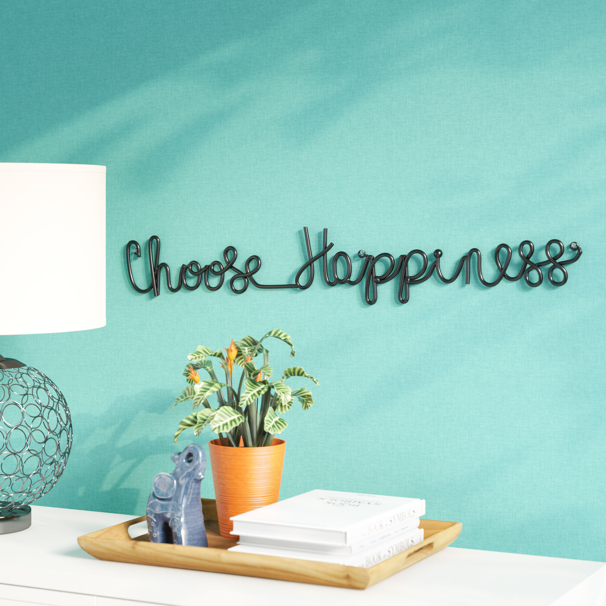 Latitude Run Choose Happiness 3d Cursive Metal Wall Décor & Reviews Pertaining To Most Recent Choose Happiness 3d Cursive Metal Wall Decor (Gallery 1 of 20)