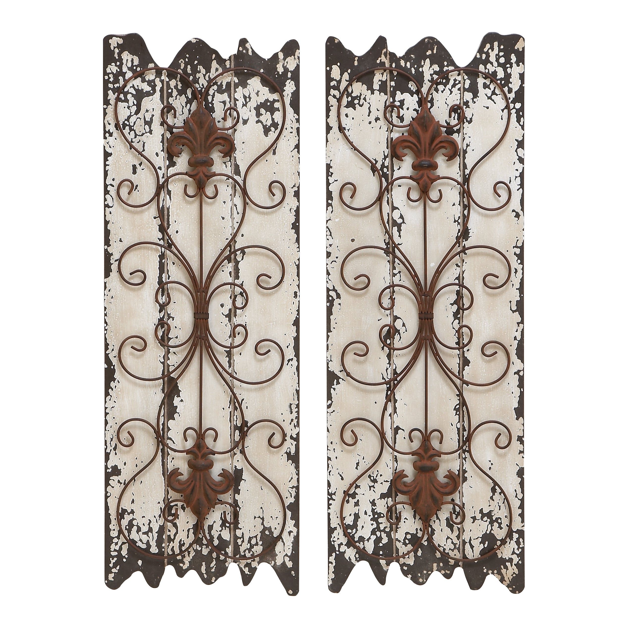 Most Up To Date Shop Wood And Metal Wall Decor Panel (set Of 2) – White – On Sale In 2 Piece Panel Wood Wall Decor Sets (set Of 2) (View 1 of 20)